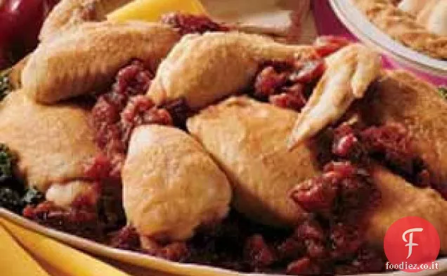 Pollo in salsa di prugne