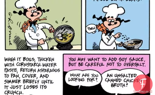 La cucina dei cartoni animati: asparagi con fagioli neri