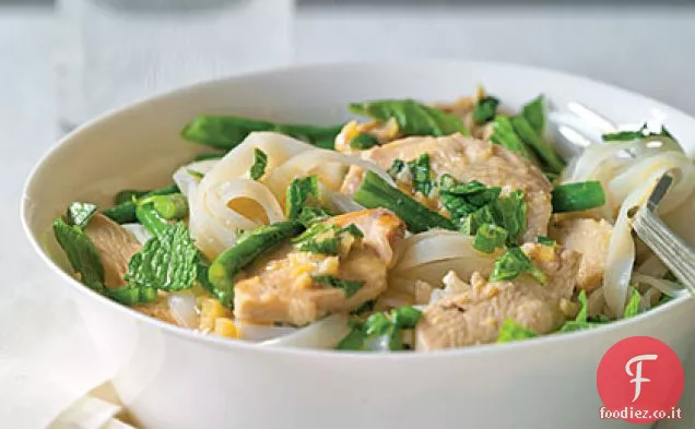 Pollo e tagliatelle del sud-est asiatico