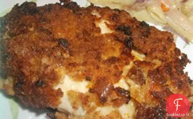 Petti di pollo fritti al forno croccanti e succosi