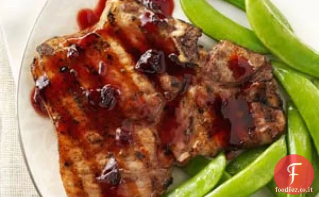 Chipotle-Braciole di maiale al lampone