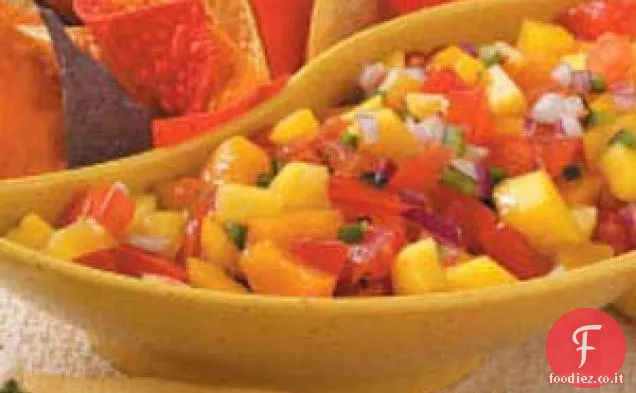 Salsa fresca di pesca e mango