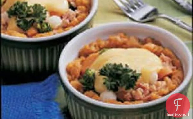 Tazze di prosciutto e patate dolci