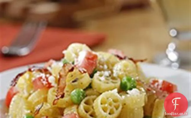 Mini Rotini con Piselli, Prosciutto e Pomodoro