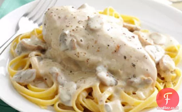 Pollo e funghi Alfredo
