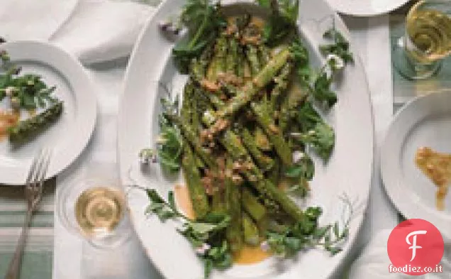 Asparagi alla griglia con Vinaigrette di scalogno caramellato