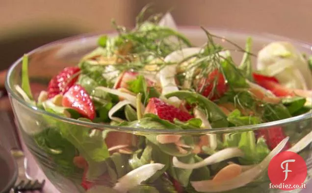 Insalata di finocchi, rucola e fragole
