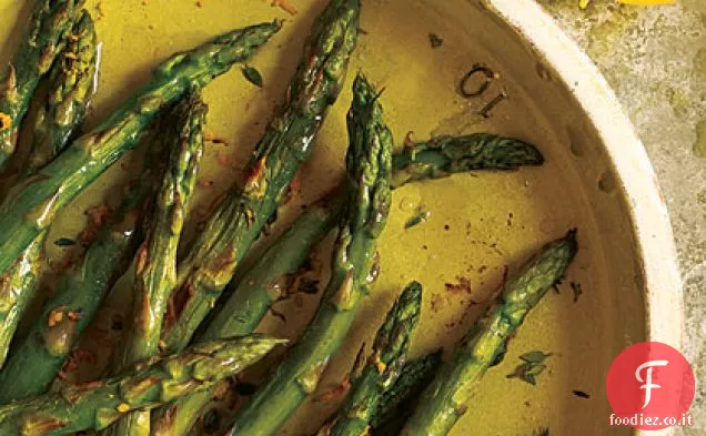 Asparagi arrostiti con burro rosolato
