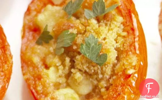 Pomodori Arrostiti con Aglio, Gorgonzola ed Erbe Aromatiche