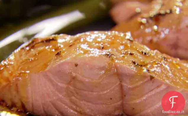 Tè verde Salmone in camicia con salsa di zenzero e lime