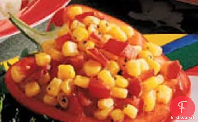 Corn Relish in tazze di pepe