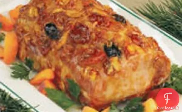 Arrosto di maiale natalizio smaltato
