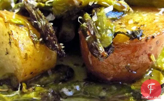 Patate novelle e asparagi arrostiti
