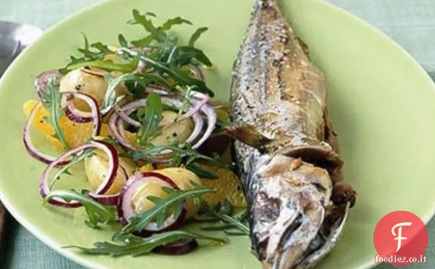 Sgombro alla griglia con insalata di arance