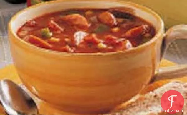 Zuppa di mais e salsiccia