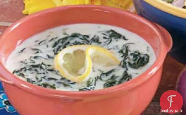 Crema di zuppa di spinaci