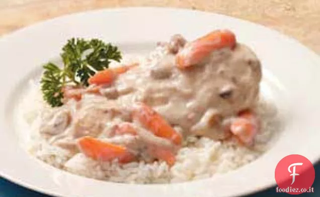 Pollo cremoso e carote