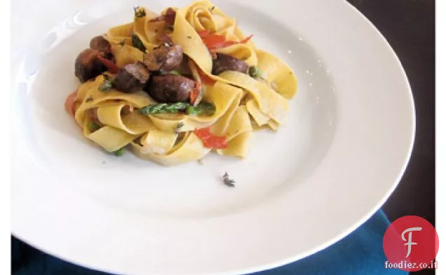 Pappardelle Cremose di Funghi e Asparagi