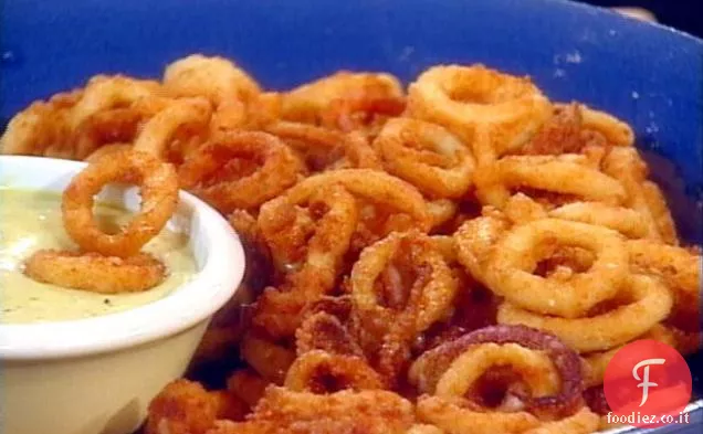 Calamari fritti con maionese di acciughe speziate