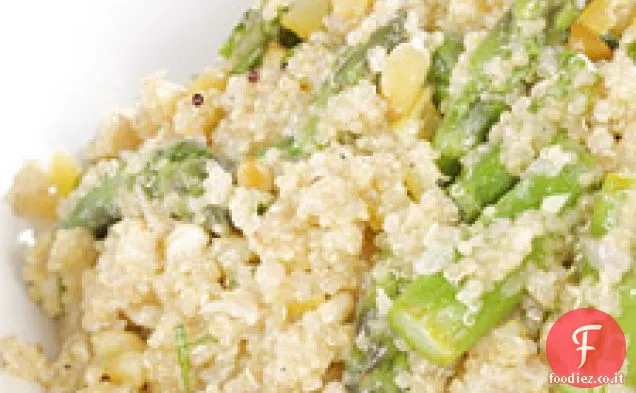 Quinoa con asparagi e condimento al limone conservato