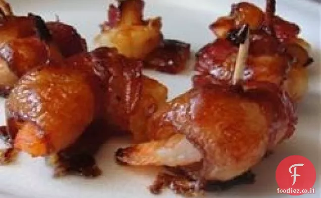 Pancetta avvolto Barbeque Gamberetti