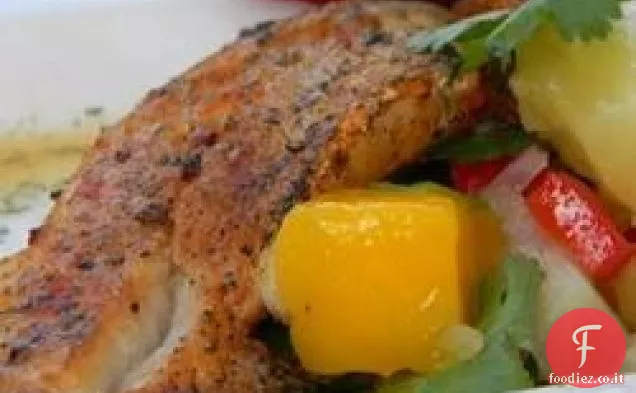 Paprika-Merluzzo alla griglia speziato e salsa di mango Party-in-Your-Mouth!