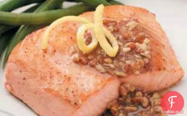 Salmone con salsa di pecan e miele