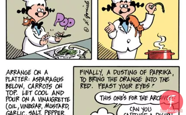 La cucina dei cartoni animati: asparagi e carote