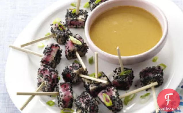 Bocconcini di tonno asiatico con salsa di immersione di Digione