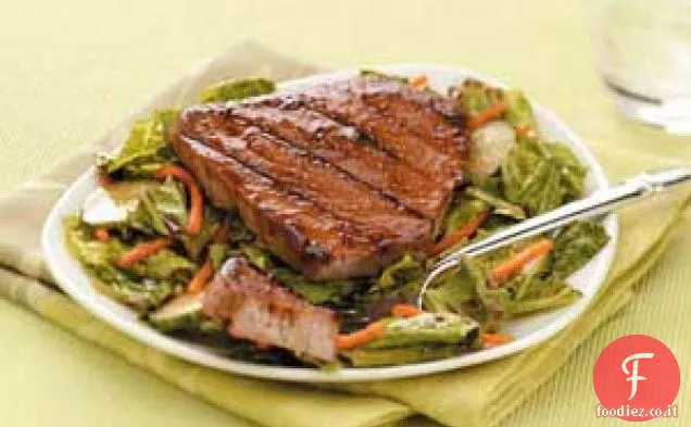 Lampone-Peperoncino Tonno su verdure