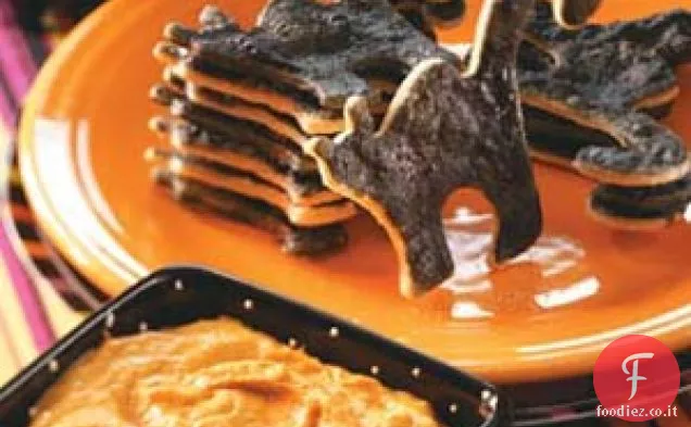 Gatto nero Dippers con torta di zucca Dip