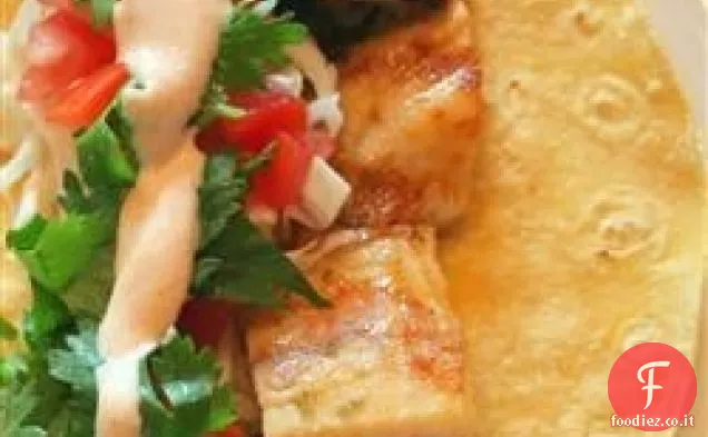 Tacos di pesce alla griglia con salsa Chipotle Lime