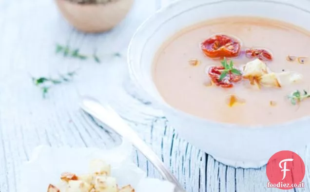 Pomodoro cimelio verde e zuppa di sedano rapa