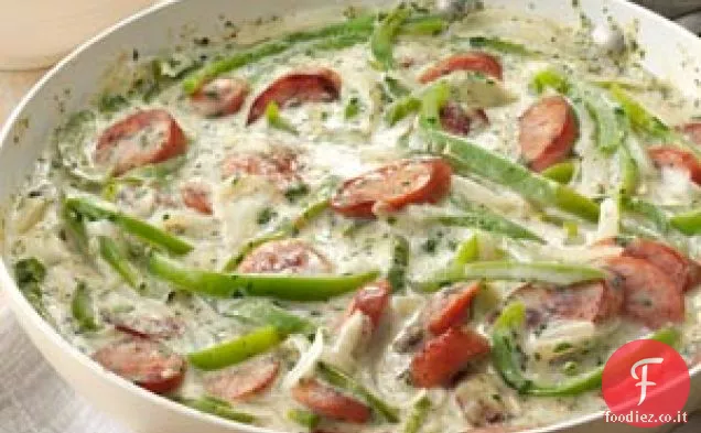 Salsiccia affumicata e pepe padella