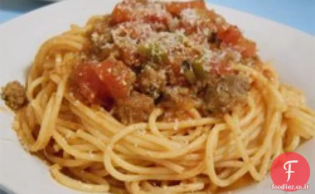 Spaghetti ciotola rossa