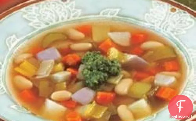 Zuppa di fagioli di verdure invernali Swanson® con Pesto