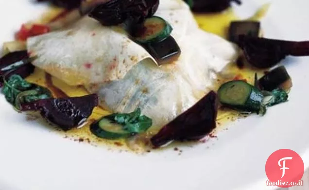 Ravioli Aperti di Sedano Rapa con Formaggio di Capra