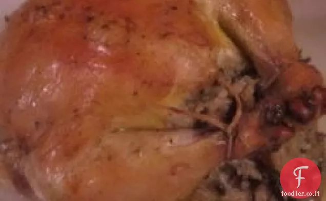 Galline di gioco della Cornovaglia con ripieno di riso