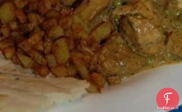 Pollo al curry fritto secco piccante
