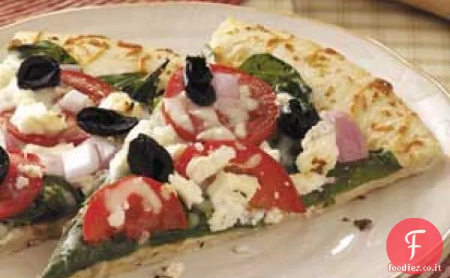 Pizza con spinaci greci