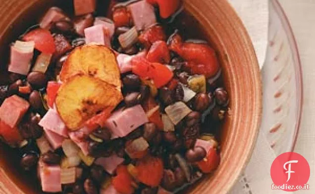 Zuppa di prosciutto e fagioli neri