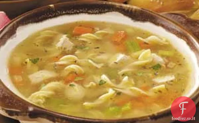 Zuppa di noodle di pollo grosso