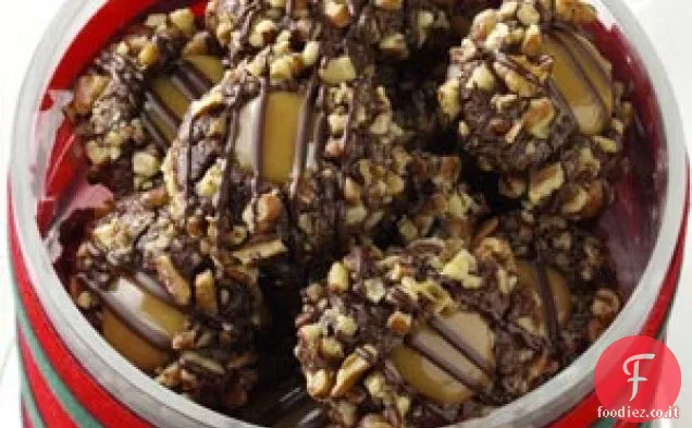 Impronte di cioccolato caramello