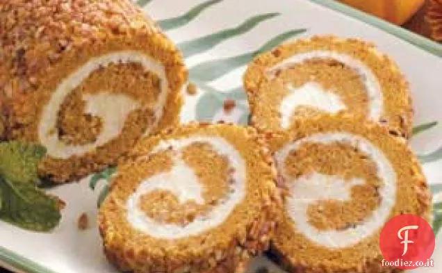 Rotolo di torta di zucca-Pecan
