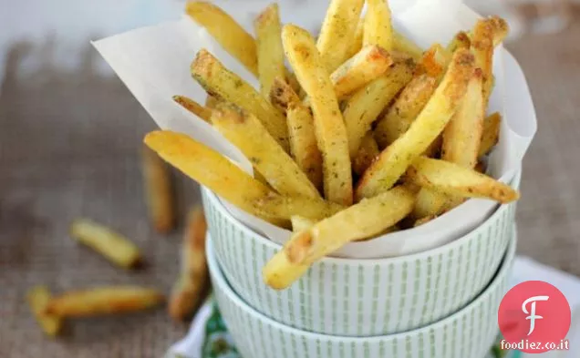 Aglio tartufato & patatine fritte verdi dell'erba