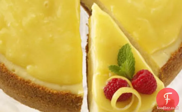 Cheesecake al limone glassato dorato