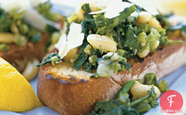 Broccoli Raab & Fagioli Cannellini sopra pane all'aglio