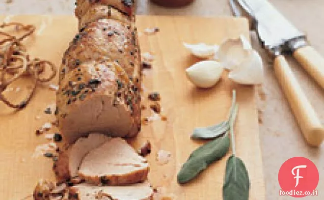Filetto di maiale in crosta di salvia e aglio