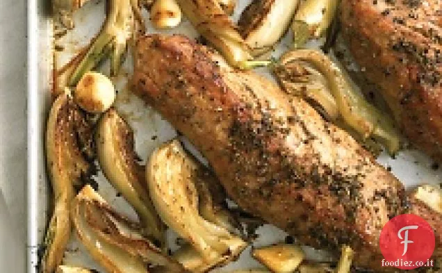 Filetto di maiale Arrosto con Finocchio e Aglio