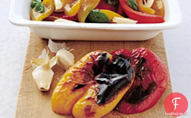Peperoni Arrostiti con Aglio e Basilico